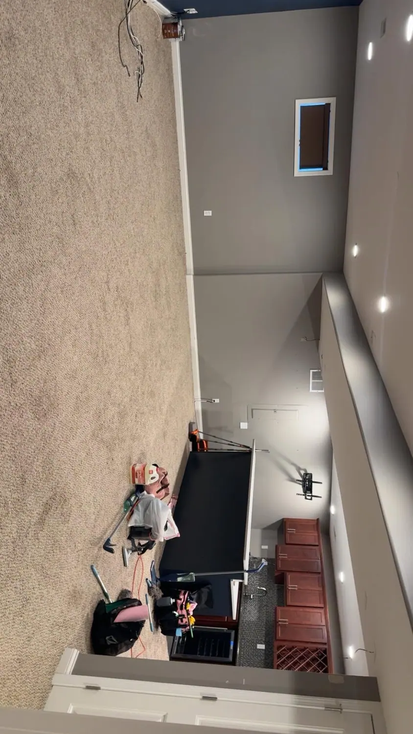Vacuum carried up the stairs mid visit