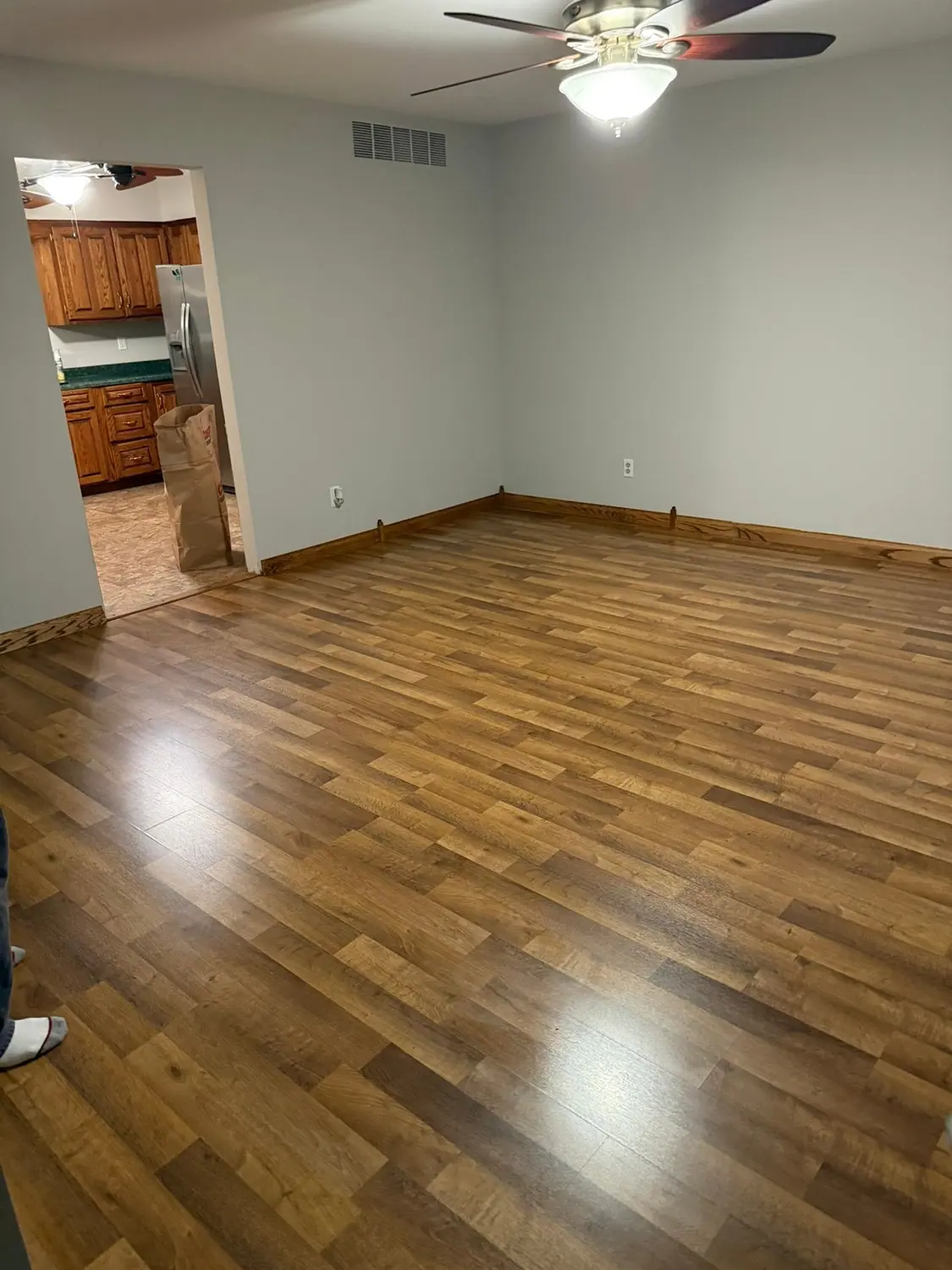 Hardwood floor cleaned in an empty living room